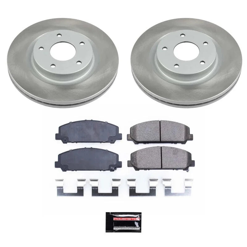 PowerStop Semi-Coated Front Rotor Kit fits 2008-2010 Infiniti QX56 / 2007-2009 Nissan Armada LE / 2010 2011 Nissan Armada ...