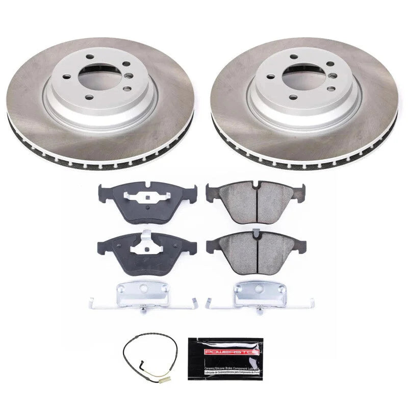 PowerStop Semi-Coated Front Rotor Kit fits 2009-2010 BMW 335I xDrive / 2007-2008 BMW 335XI
