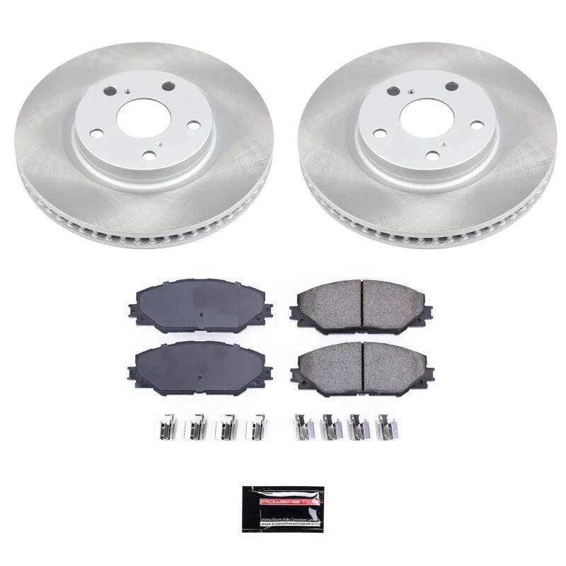 PowerStop Semi-Coated Front Rotor Kit fits 2009-2010 Pontiac Vibe AWD / 2016 Scion im / 2011-2016 Scion TC / 2017-2018 Toy...