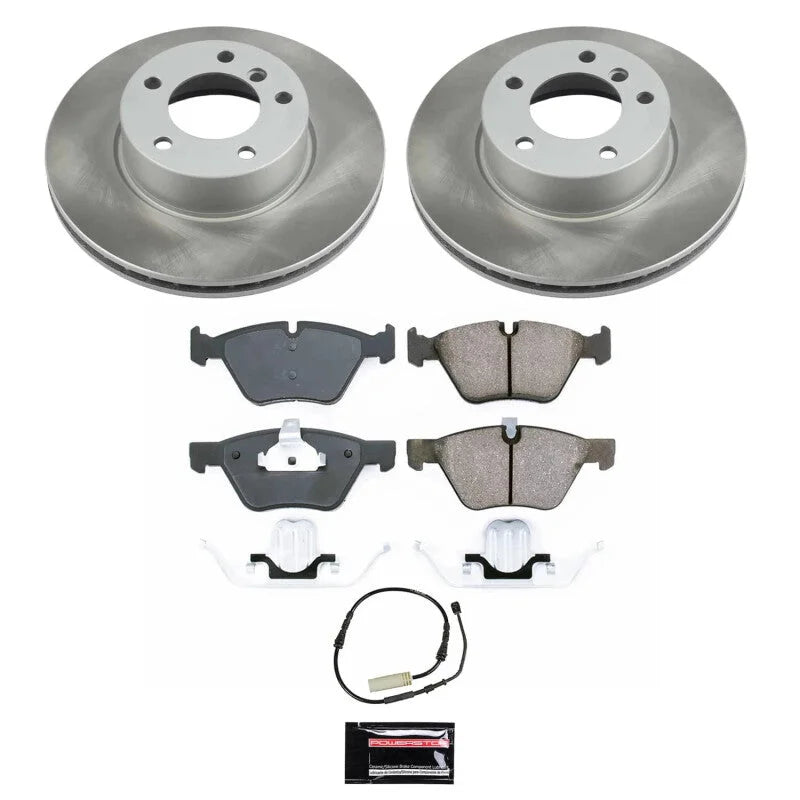 PowerStop Semi-Coated Front Rotor Kit fits 2010-2013 BMW 128I