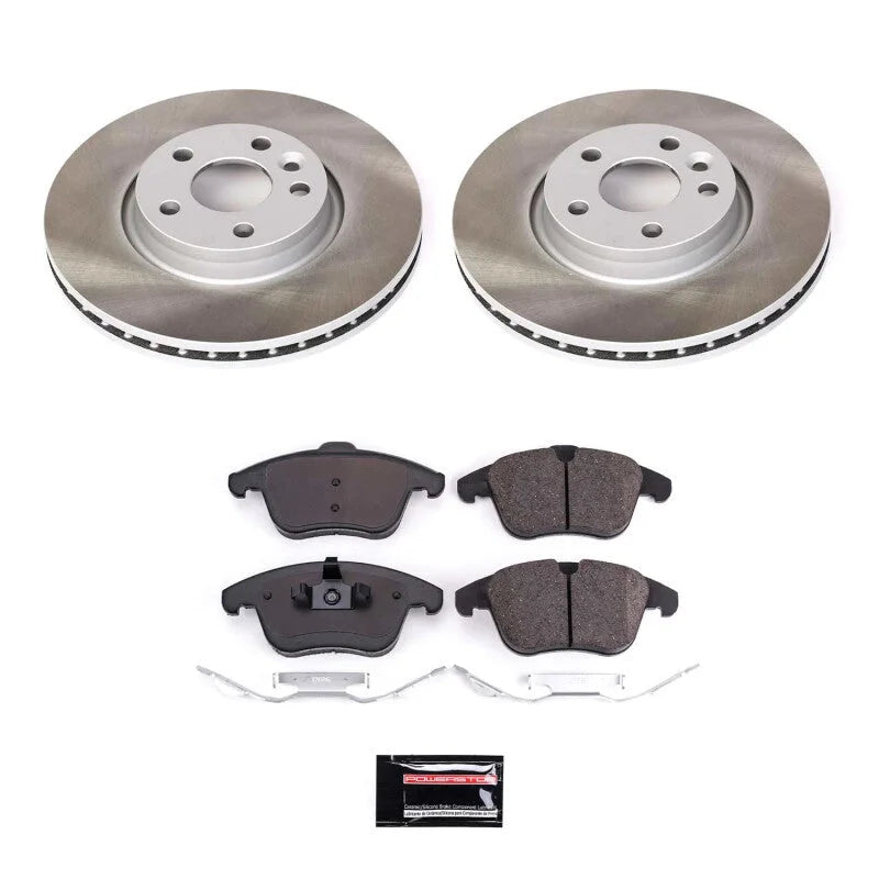 PowerStop Semi-Coated Front Rotor Kit fits 2015-2018 Volvo S60 / 2015-2016 Volvo S80 / 2015-2018 Volvo V60 / 2008-2016 Vol...