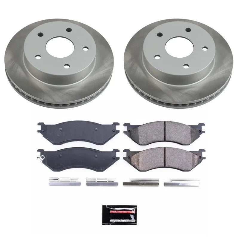 PowerStop Semi-Coated Front Rotor Kit fits Dodge Ram / 2000-2001 Dodge Ram 1500 LARAMIE / 2001 Dodge Ram 1500 SLT / Ram 1500
