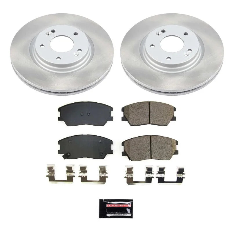 PowerStop Semi-Coated Front Rotor Kit fits Kia Soul / 2020 Kia Soul Gt-line Turbo / 2021-2022 Kia Soul Turbo