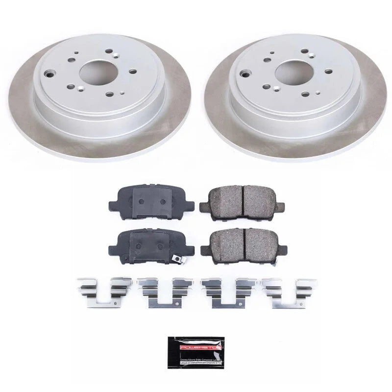 PowerStop Semi-Coated Rear Rotor Kit fits 2001-2006 Acura MDX / 2003-2008 Honda Pilot EX / 2004-2008 Honda Pilot EX-L / 20...