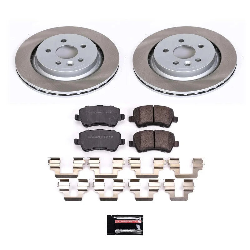 PowerStop Semi-Coated Rear Rotor Kit fits 2011-2018 Volvo S60 / 2007-2016 Volvo S80 / 2015-2018 Volvo V60 / 2008-2016 Volv...