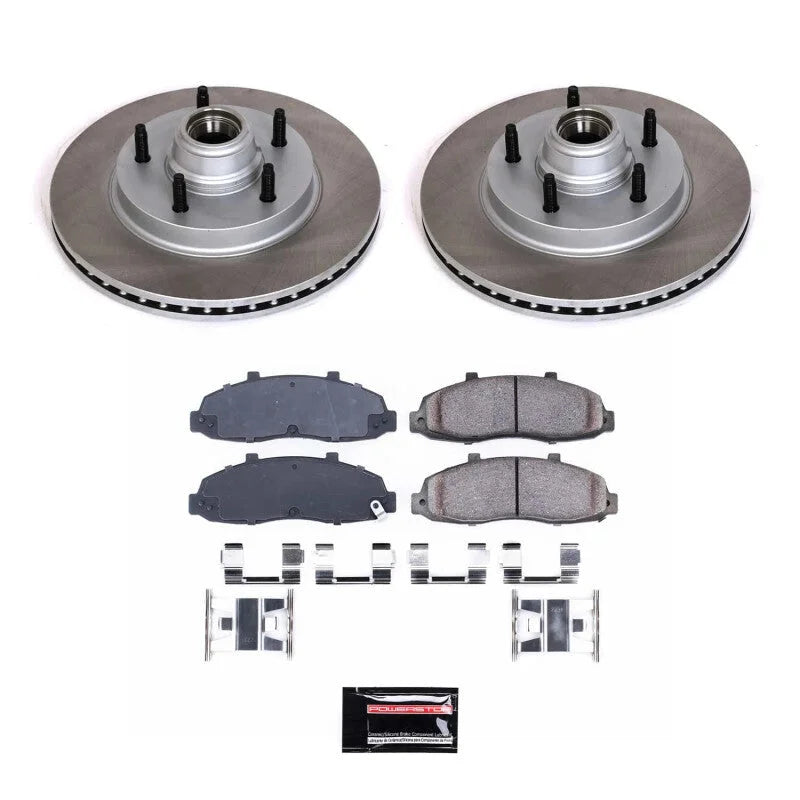 PowerStop Semi-Coated Rotor Kit Front fits 1997-2003 Ford F-150 / 2004 Ford F-150 Heritage