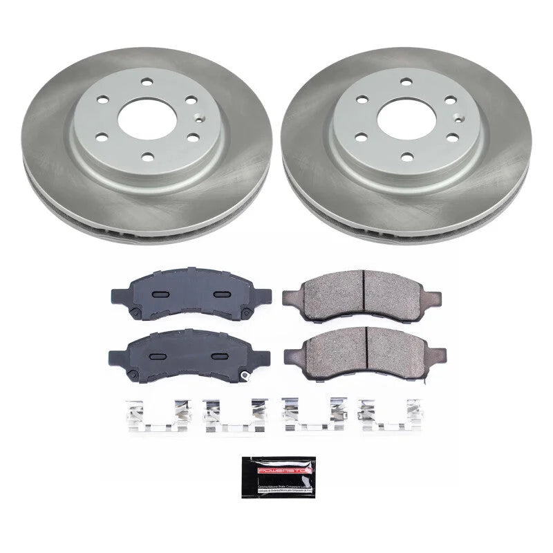 PowerStop Semi-Coated Rotor Kit Front fits 2012 2013 Buick Enclave / 2008-2011 Buick Enclave CX / 2014-2017 Buick Enclave ...