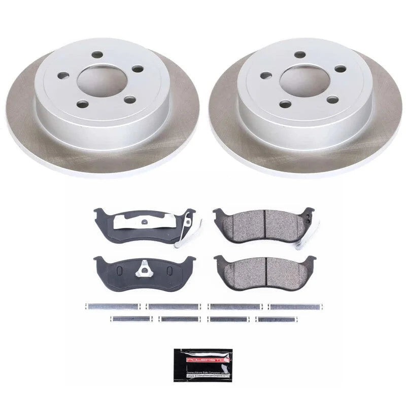PowerStop Semi-Coated Rotor Kit Rear fits 2003-2007 Jeep Liberty / 2003-2006 Jeep Wrangler