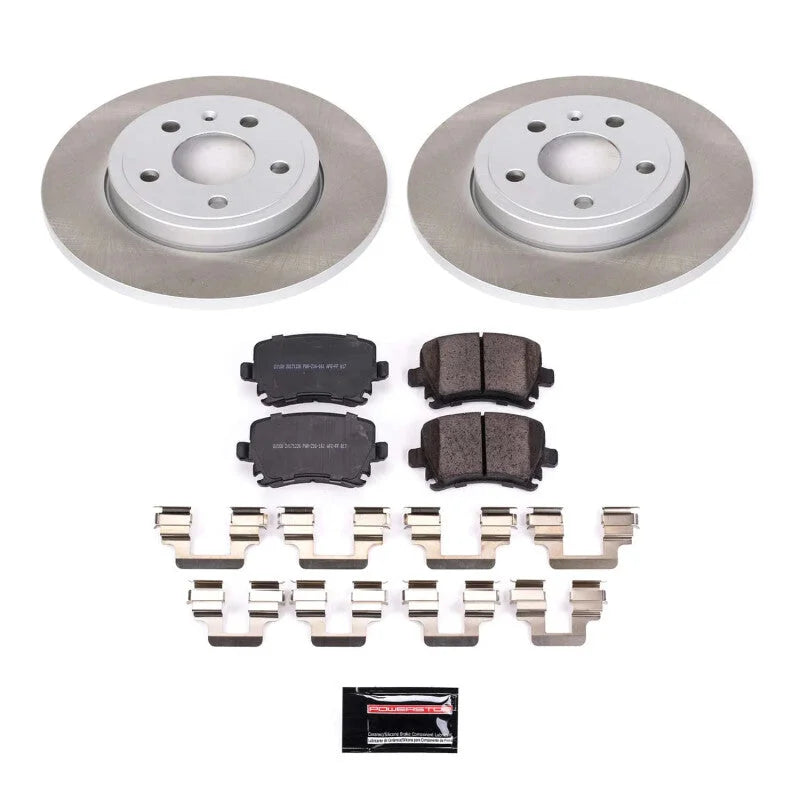 PowerStop Semi-Coated Rotor Kit Rear fits 2005-2009 Audi A4 / A4 Quattro