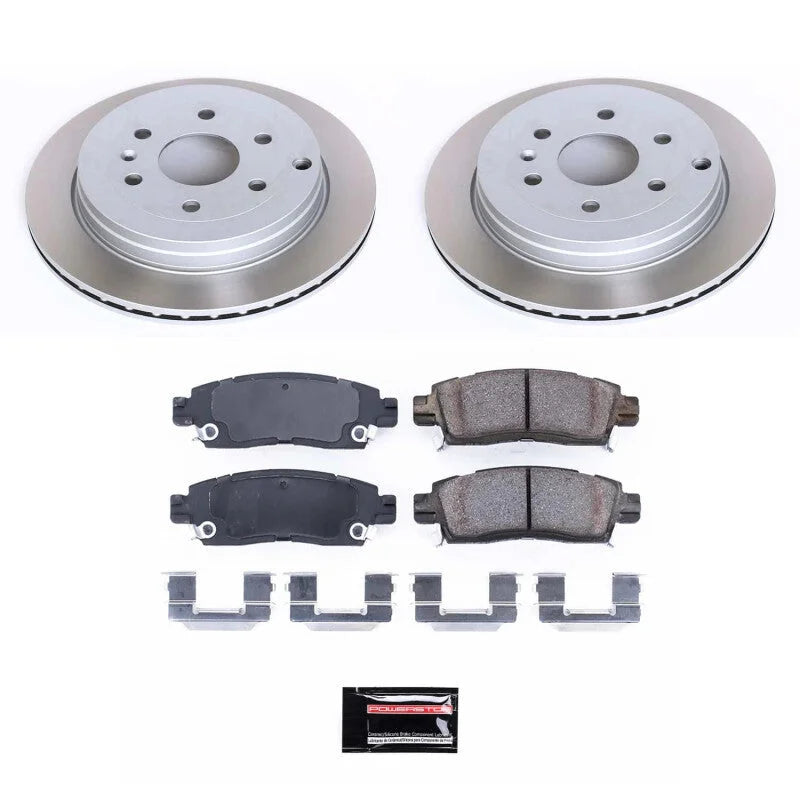 PowerStop Semi-Coated Rotor Kit Rear fits 2012 2013 Buick Enclave / 2008-2011 Buick Enclave CX / 2014-2017 Buick Enclave C...
