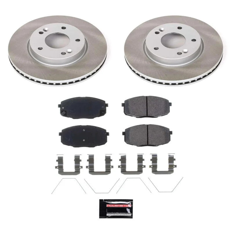 PowerStop Semi-Coated Rotor Kit fits 2018-2020 Hyundai Elantra GT / Kia Soul / 2017-2019 Kia Soul +