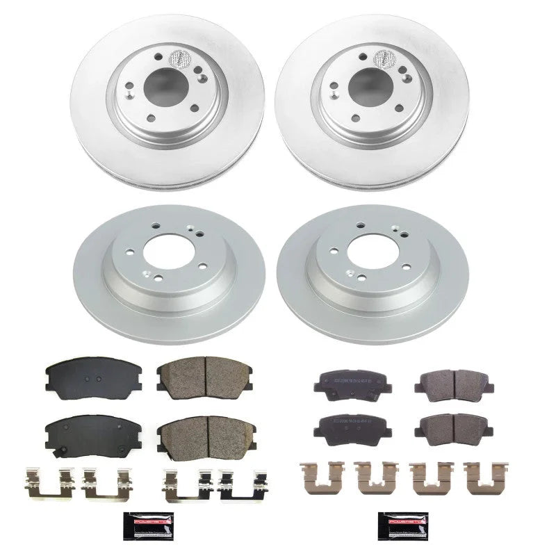 PowerStop Z17 Coated Front & Rear Brake Kit fits Kia Soul / 2020 Kia Soul Gt-line Turbo / 2021-2022 Kia Soul Turbo