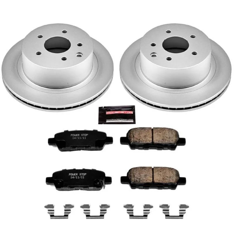 PowerStop Z17 Evolution Geomet Coated Brake Kit fits 2011-2025 Nissan Leaf / Nissan Leaf / 2014-2020 Nissan Rogue / 2017-2...