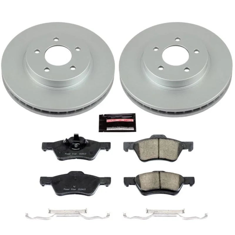 PowerStop Z17 Evolution Geomet Coated Front Brake Kit fits Ford Escape / 2008-2010 Ford Escape Hybrid / 2009-2010 Ford Esc...