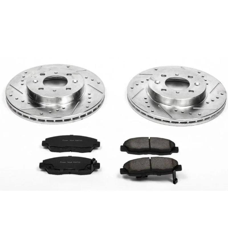 PowerStop Z23 Evolution Sport Front Brake Kit fits 1996-2005 2010-2014 Honda Civic / Insight - Main Product View
