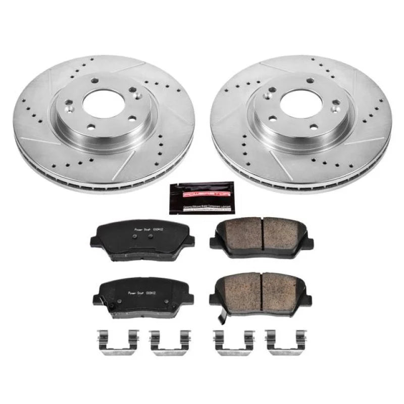 PowerStop Z23 Evolution Sport Front Brake Kit fits 2010-2012 Hyundai Santa Fe Gls / 2011-2012 Kia Sorento / 2011-2013 Kia ...