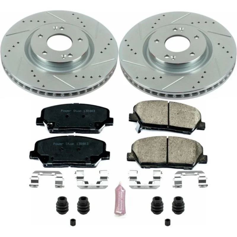 PowerStop Z23 Evolution Sport Front Brake Kit fits 2011-2015 Kia Optima - Main Product View