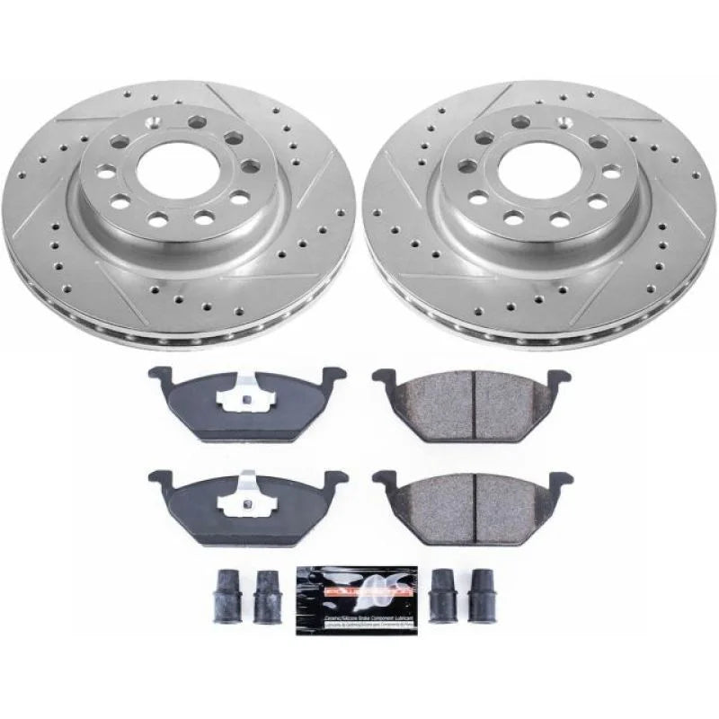 PowerStop Z23 Evolution Sport Front Brake Kit fits 2011-2015 Volkswagen Jetta - Main Product View