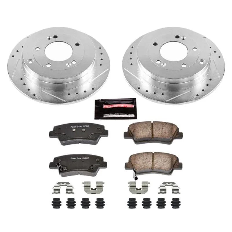 PowerStop Z23 Evolution Sport Rear Brake Kit fits 2007-2009 Kia Amanti - Main Product View