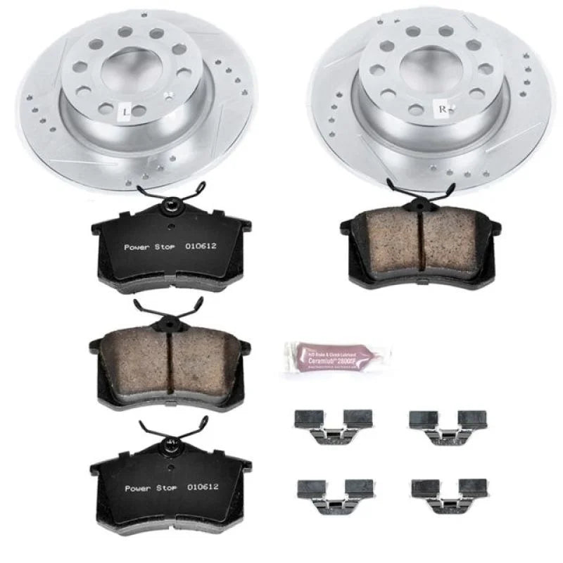 PowerStop Z23 Rear Brake Kit fits 2010-2013 Audi A3 / 2013-2019 Volkswagen Beetle / 2016-2018 Volkswagen Beetle Dune - Mai...