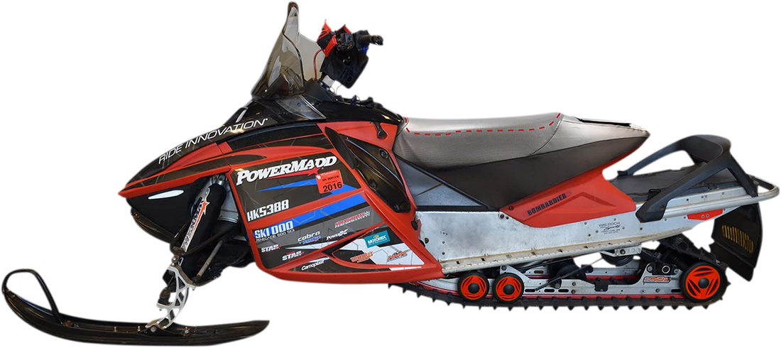 Powermadd Rev X High Rise Seat Cover - 3" - Black - Ski-Doo 52030 - Side View