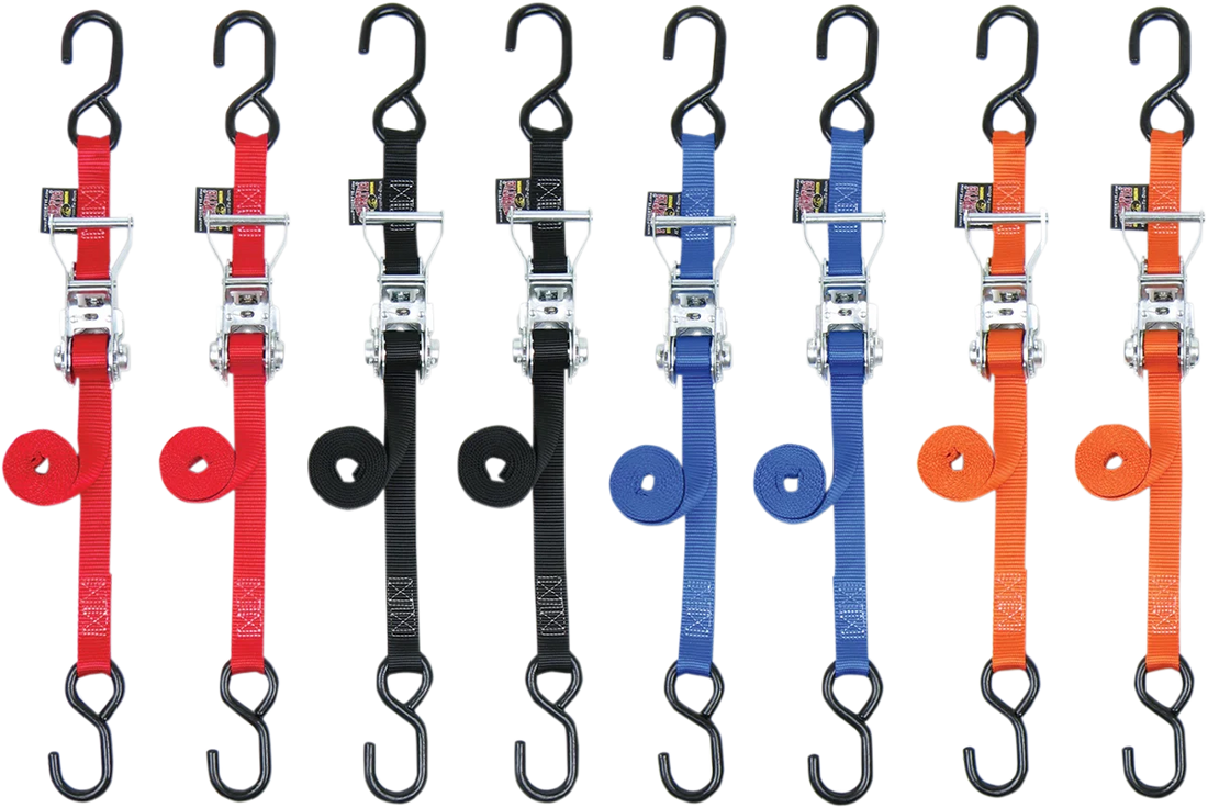 Powertye Ratchet Tie-Downs - 1" x 6' - Black 32272 - Side View