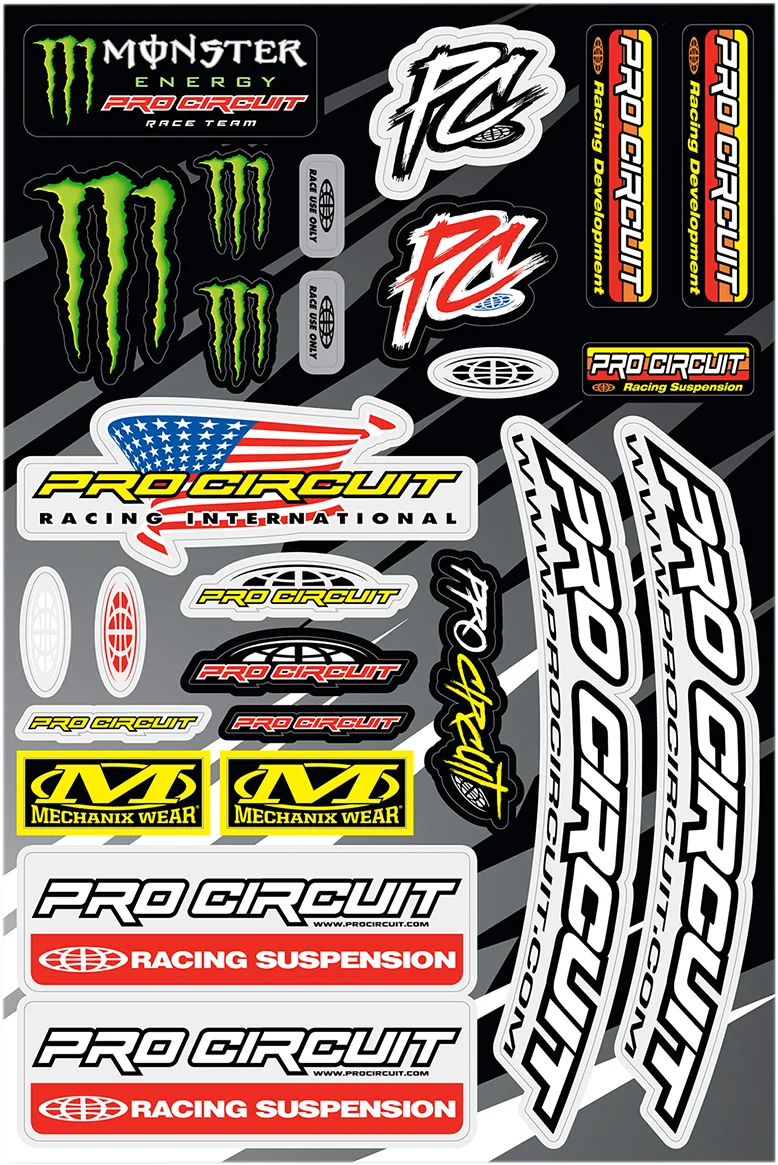 Pro Circuit Deluxe Decal Sheet DC22DLX - Side View