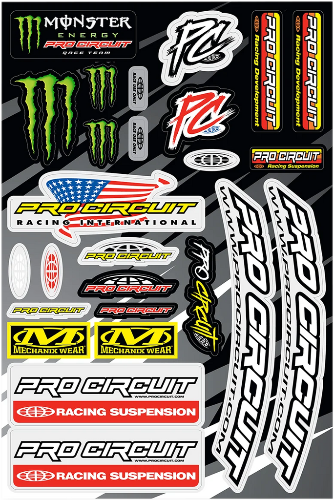 Pro Circuit Deluxe Decal Sheet DC22DLX - Side View