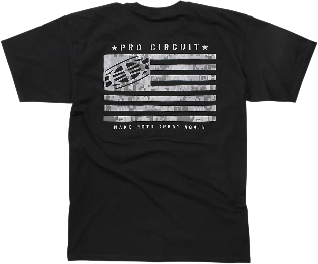Pro Circuit Flag T-Shirt - Black - XL - Side View