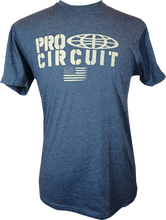 Load image into Gallery viewer, Pro Circuit Logo Flag T-shirt - Heather Navy - XL - Main Product View