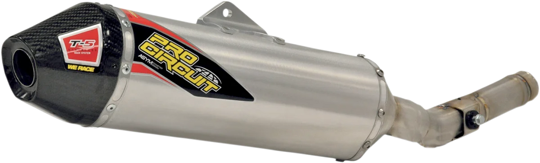 Pro Circuit T-5 Mechanical Muffler - Stainless Steel - KLR650 0121365A - Side View