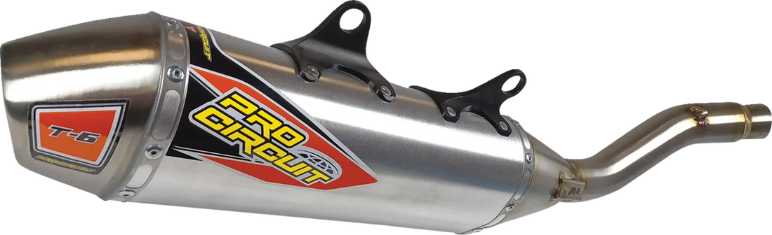 Pro Circuit T-6 Slip-On Muffler - Stainless Steel 0152245A - Side View