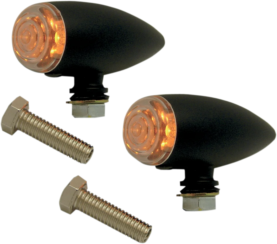 Pro-One Performance Bullet Marker Light - Black/Smooth 400370B - Side View
