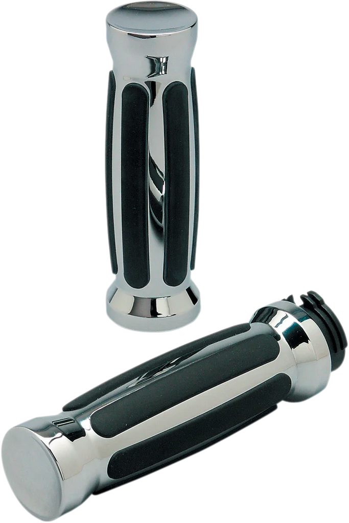 Pro-One Performance Grips - Straight - Rubber - Cable - Chrome - Main Product View