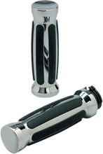 Load image into Gallery viewer, Pro-One Performance Grips - Straight - Rubber - Cable - Chrome - Main Product View