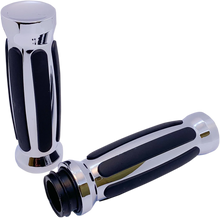 Load image into Gallery viewer, Pro-One Performance Grips - Straight - Rubber - TBW - Chrome 490001 - Main Product View