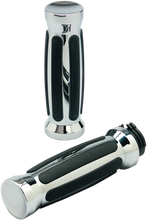 Load image into Gallery viewer, Pro-One Performance Grips - Straight - Rubber - TBW - Chrome 490001 - Side View