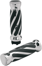 Load image into Gallery viewer, Pro-One Performance Grips - Twisted - Rubber - Cable - Chrome 802440 - Main Product View