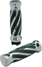 Load image into Gallery viewer, Pro-One Performance Grips - Twisted - Rubber - Cable - Chrome - Main Product View