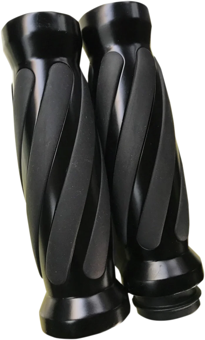 Pro-One Performance Grips - Twisted - Rubber - TBW - Black 490011B - Side View