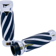 Load image into Gallery viewer, Pro-One Performance Grips - Twisted - Rubber - TBW - Chrome 490011 - Main Product View