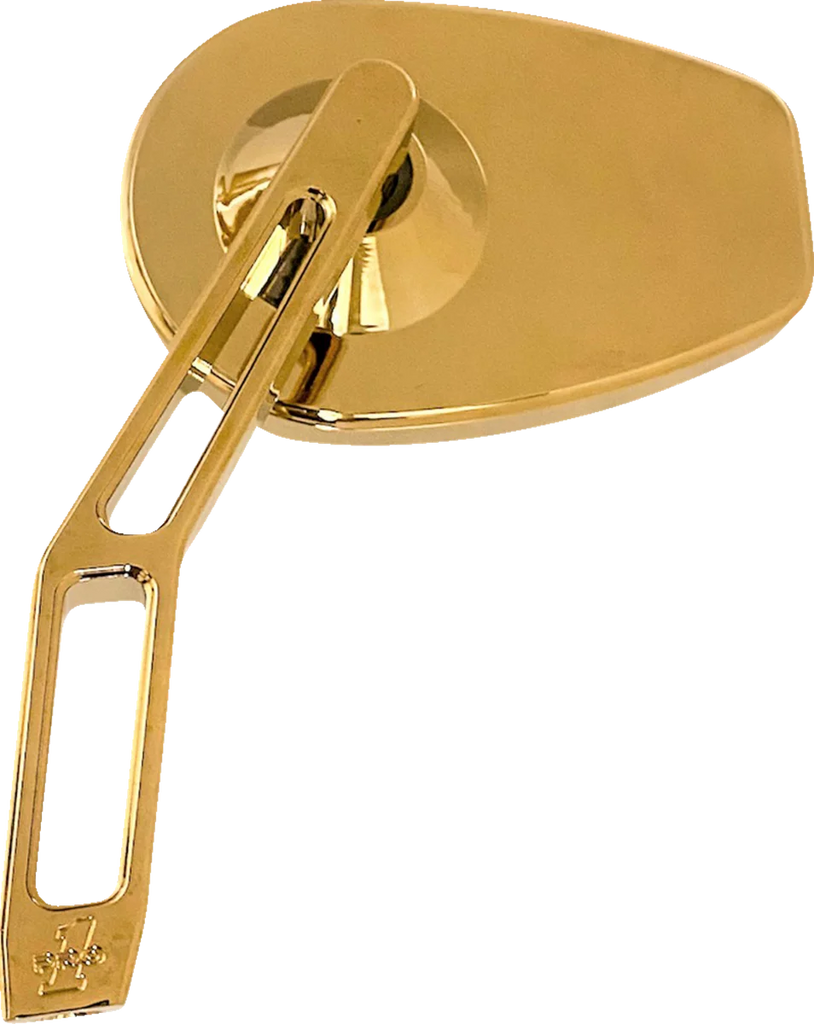 Pro-One Performance Mirror - Micro w/V2 Cut-Out Stem - Oval - Gold - Left 102100TIN - Main Product View