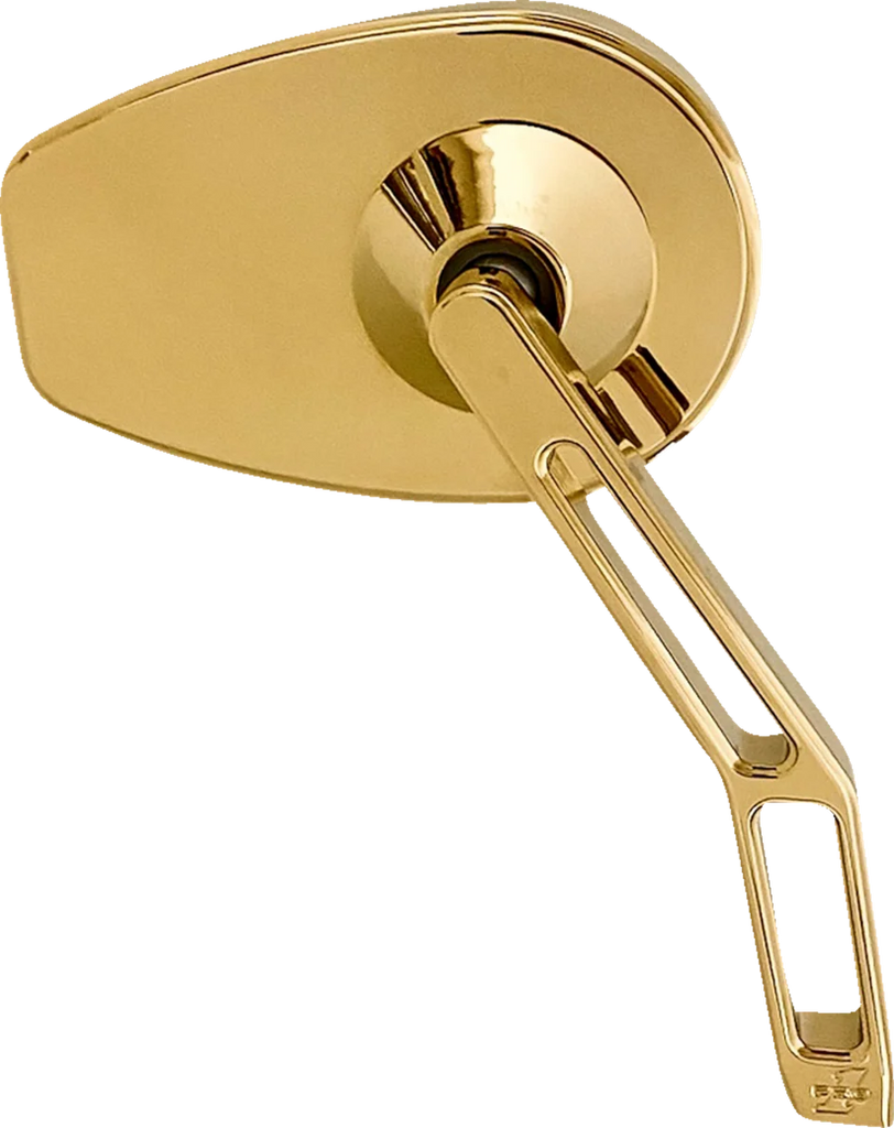 Pro-One Performance Mirror - Micro w/V2 Cut-Out Stem - Oval - Gold - Left 102100TIN - Side View