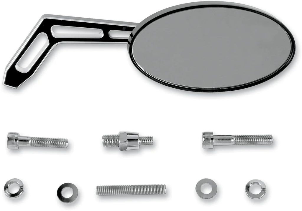 Pro-One Performance Mirror - Weekend Warrior - Side View - Cut-Out - Oval - Black - Right 102320B - Main Product View
