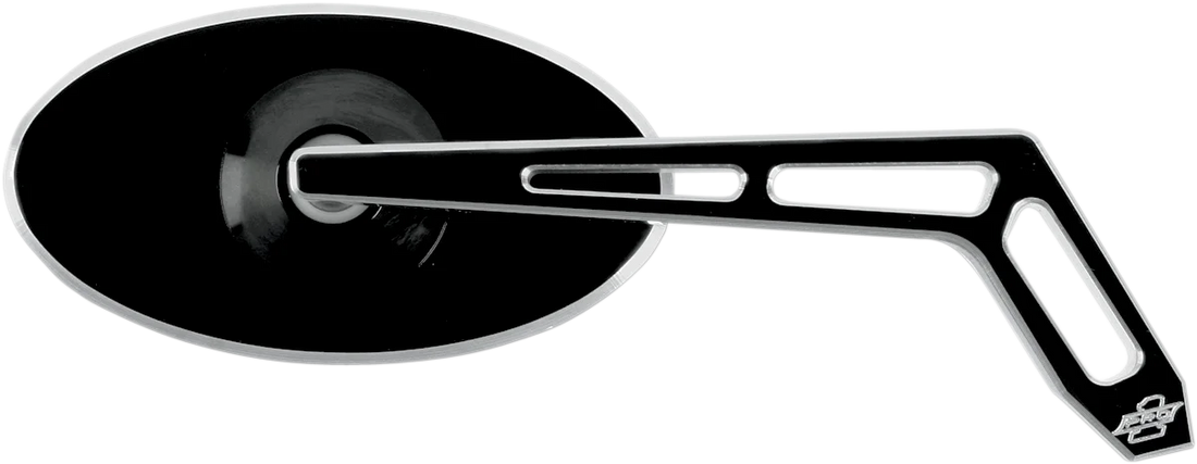 Pro-One Performance Mirror - Weekend Warrior - Side View - Cut-Out - Oval - Black - Right 102320B - Side View