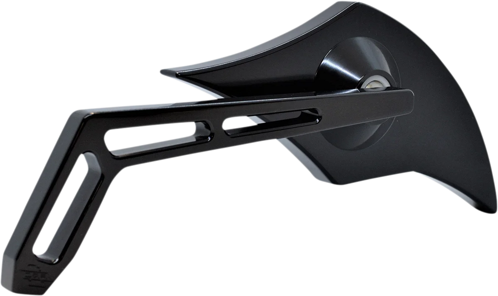 Pro-One Performance Mirror - Weekend Warrior - Side View - Cut-Out/Flame Head - Oblong - Black - Left 102300AB - Side View