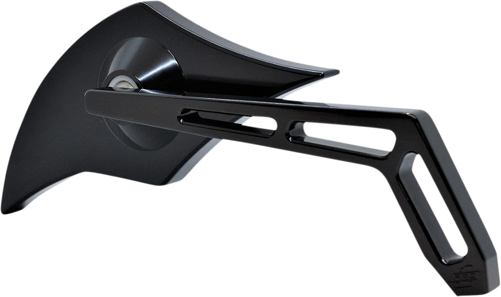 Pro-One Performance Mirror - Weekend Warrior - Side View - Cut-Out/Flame Head - Oblong - Black - Right 102301AB - Side View