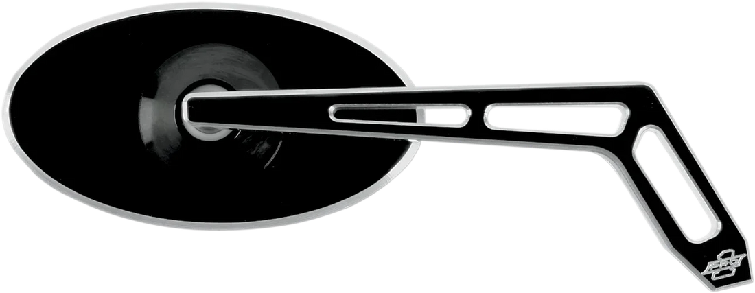 Pro-One Performance Mirror - Weekend Warrior - Side View - Cut-Out - Oval - Black - Right 102320B - Side View