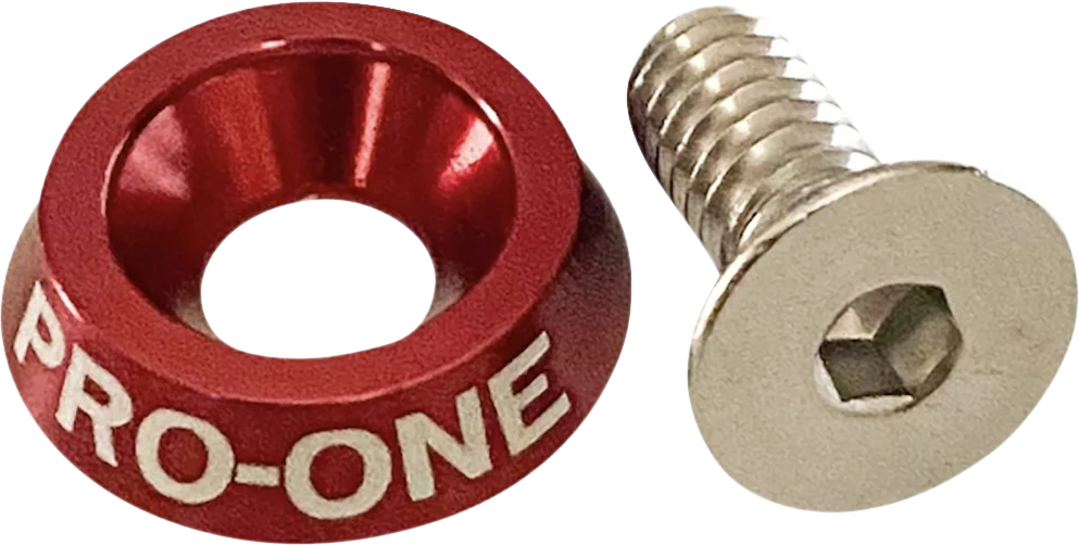Pro-One Performance Seat Bolt - 1/4"-20 - Red 100200R - Side View