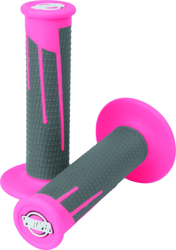 ProTaper Full Diamond Clamp-On Grips - Neon Pink/Dark Gray